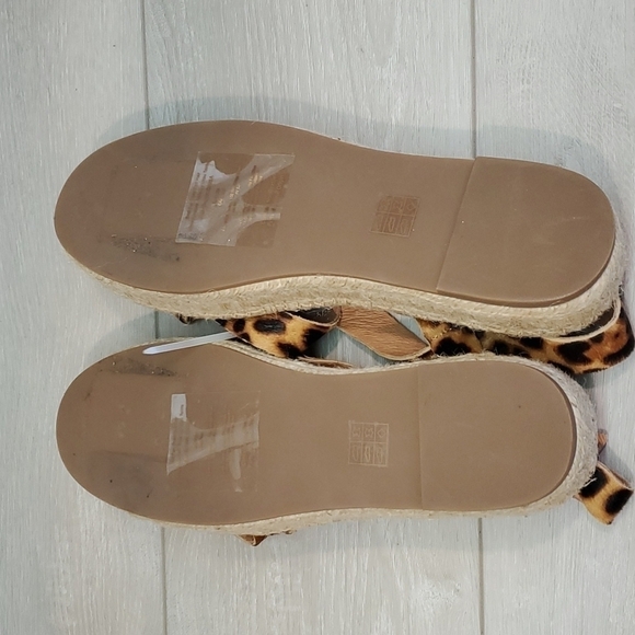 NEW Madewell The Malia Espadrille Leopard Calf Hair Sandals shoes sz 10M - Picture 13 of 16